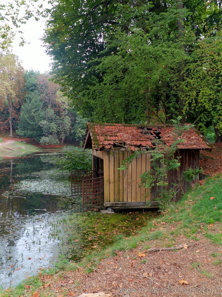 Sirtori (Lecco, Italy) - The boathouse in the pond of the park of Villa Besana